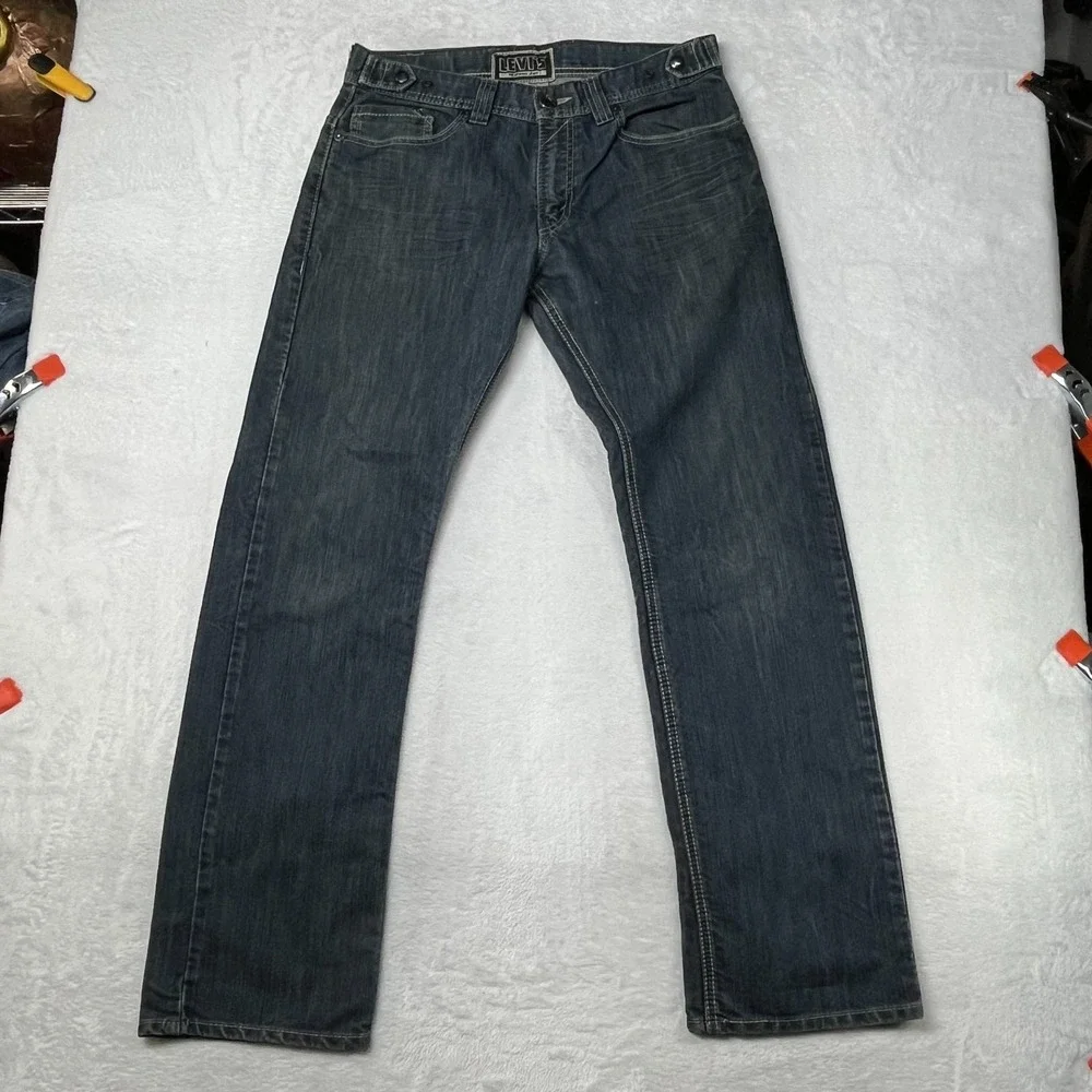 Levi's 514 Slim Straight Jeans Dark Wash Denim Mid Rise‎ Classic Zip Fly - 32X31